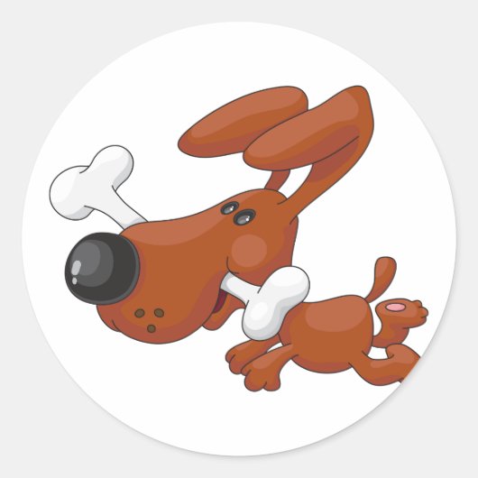 Dog met botkleppen ronde sticker (Voorkant)
