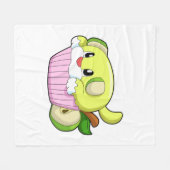 Dog met Cake Fleece Deken (Voorkant (Horizontaal))