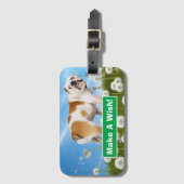Dog met Dandelion Bagagelabel (Voorkant (verticaal))