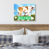 Dog met Dandelion Canvas Afdruk (Insitu (Slaapkamer))