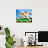 Dog met Dandelion Poster (Thuiskantoor)
