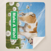 Dog met Dandelion Sherpa Deken (Voorkant)