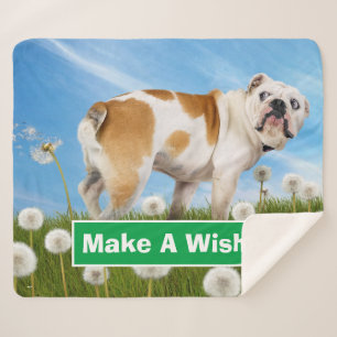 Dog met Dandelion Sherpa Deken