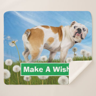 Dog met Dandelion Sherpa Deken