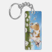 Dog met Dandelion Sleutelhanger (Voorkant Links)