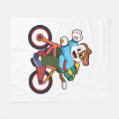 Dog met fiets fleece deken (Voorkant (Horizontaal))