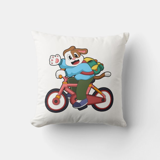 Dog met fiets kussen (Voorkant)