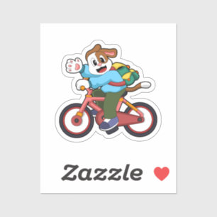 Dog met fiets sticker