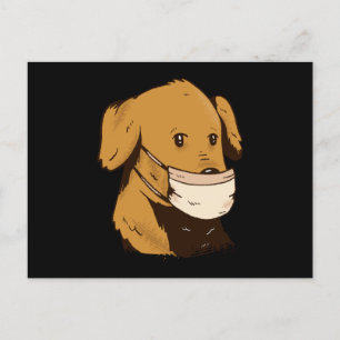 Dog met gezichtsmasker briefkaart