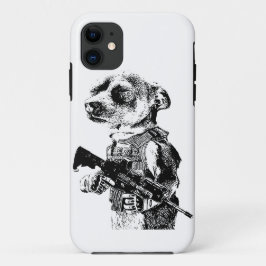 Dog met operator Vest AR15 iPhone 11 Hoesje