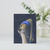 Dog met pareloorring briefkaart (Staand voorkant)