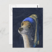Dog met pareloorring briefkaart (Voorkant / Achterkant)