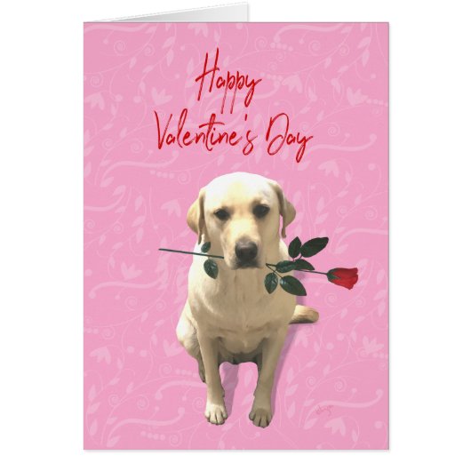 Dog met Roos Happy Valentine's Day Holiday (Voorkant)