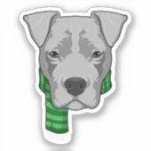 Dog met Scarf Sticker (Voorkant)