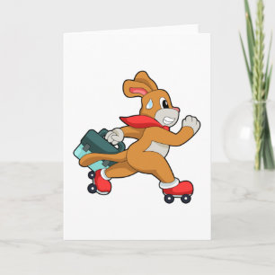 Dog met schaatsen van Roller Kaart