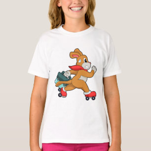 Dog met schaatsen van Roller T-shirt