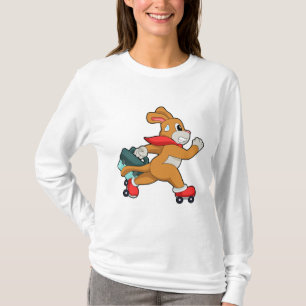 Dog met schaatsen van Roller T-shirt