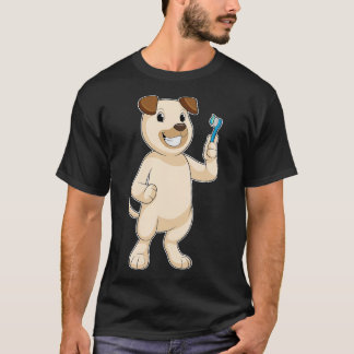 Dog met tandenborstel t-shirt