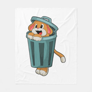 Dog met Trashcan Fleece Deken