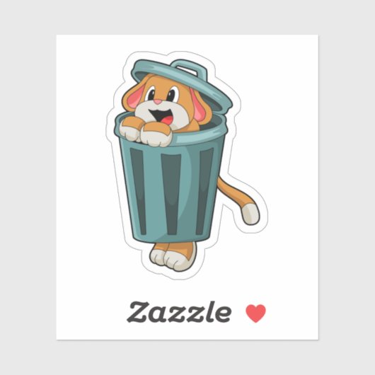 Dog met Trashcan Sticker (Vel)