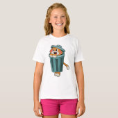 Dog met Trashcan T-shirt (Voorkant volledig)