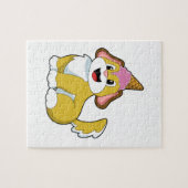 Dog met wafelijs legpuzzel (Horizontaal)