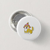 Dog met wafelijs ronde button 3,2 cm (Voorkant /achterkant)