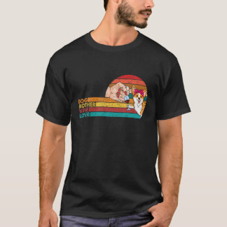 Dog Moeder Wine Lover Corgi Dog Moederdag Retro T-shirt