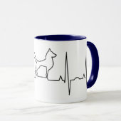 Dog Mok 11oz wit blauw door Zazz_it (Voorkant rechts)