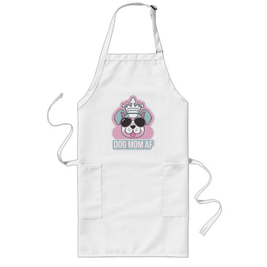 Dog Mom AF - Funny Dog Mom Design Lang Schort (Voorkant)