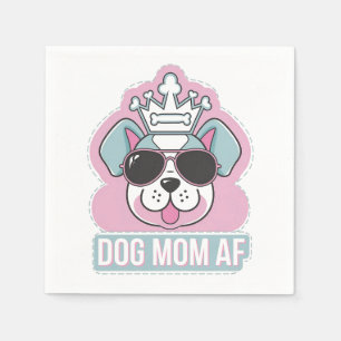 Dog Mom AF - Funny Dog Mom Design Servet