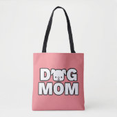 DOG MOM Canvas tas (roze) (Voorkant)