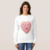 Dog Mom Chenille Embroidery Sweatshirt | Heart Paw (Devant entier)