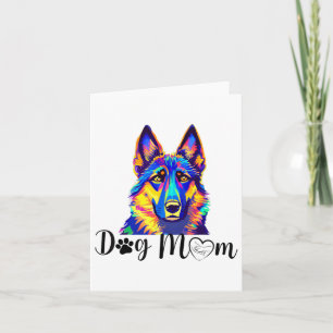 Dog Mom Cool Kleurrijke Duitse Herder Hartpoot Pr Kaart