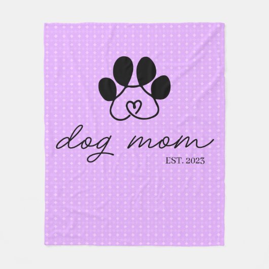  dog mom customizable lilac fleece deken (Voorkant)