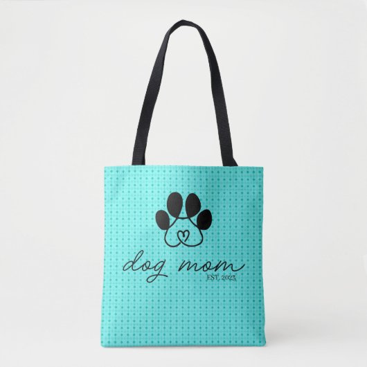 dog mom customizable mint green draagtas (Voorkant)
