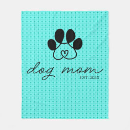 dog mom customizable mint green fleece deken