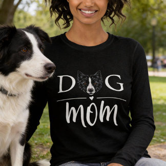 Dog Mom Cute Border Collie Tri-Blend Shirt
