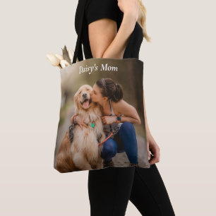 Dog Mom Dubbelzijdige Custom Photo Draagtas