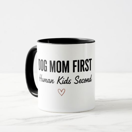 Dog Mom First Human Kids Second Mug  (Devant gauche)