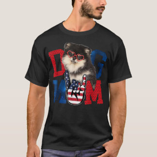 Dog Mom Happy Mother's Day Love Dog USA American F T-shirt