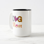 Dog Mom Leopard Print/Trending Dog  Lover Gift Tweekleurige Koffiemok (Voorkant links)