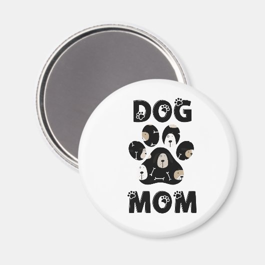 Dog Mom  Magneet (Voorkant / Achterkant)