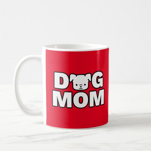 DOG MOM Mug (rouge) (Gauche)