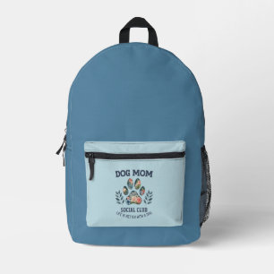 Dog Mom Paw Floral Bedrukte Rugzak