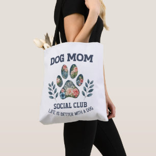 Dog Mom Paw Floral Draagtas
