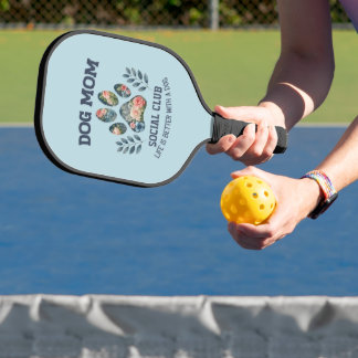Dog Mom Paw Floral Pickleball Paddle