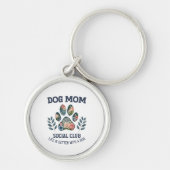 Dog Mom Paw Floral Sleutelhanger (Voorkant)