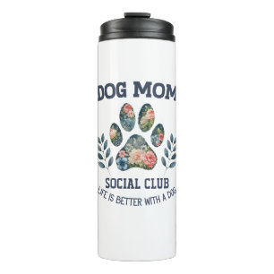 Dog Mom Paw Floral Thermosbeker