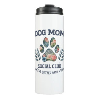 Dog Mom Paw Floral Thermosbeker
